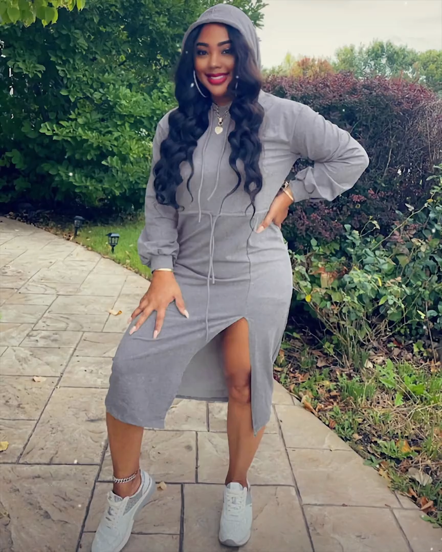 Showing Out Hoodie Dress - Hunter Green
