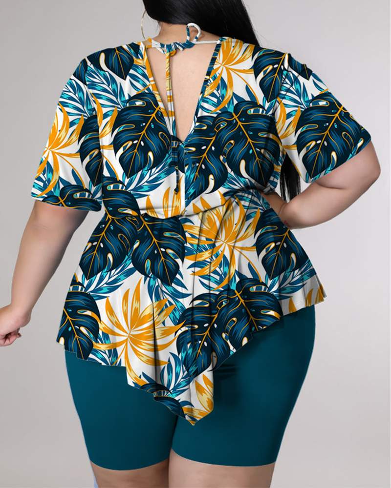 Summer Print Tube Pants Set