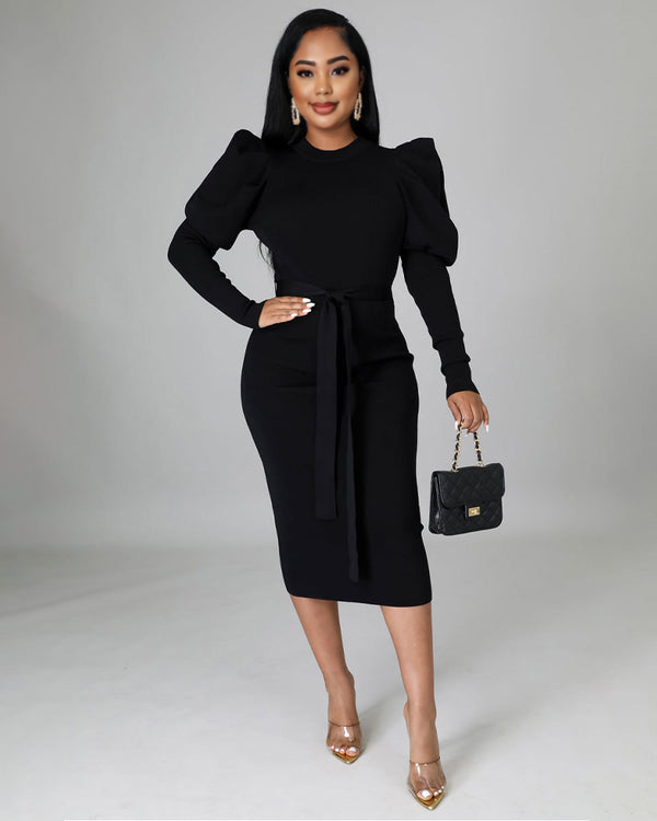 Elegant long sleeve slim dress