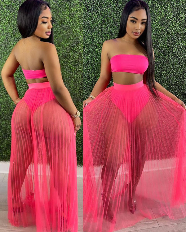 BANDEAU BIKINI SKIRT SET
