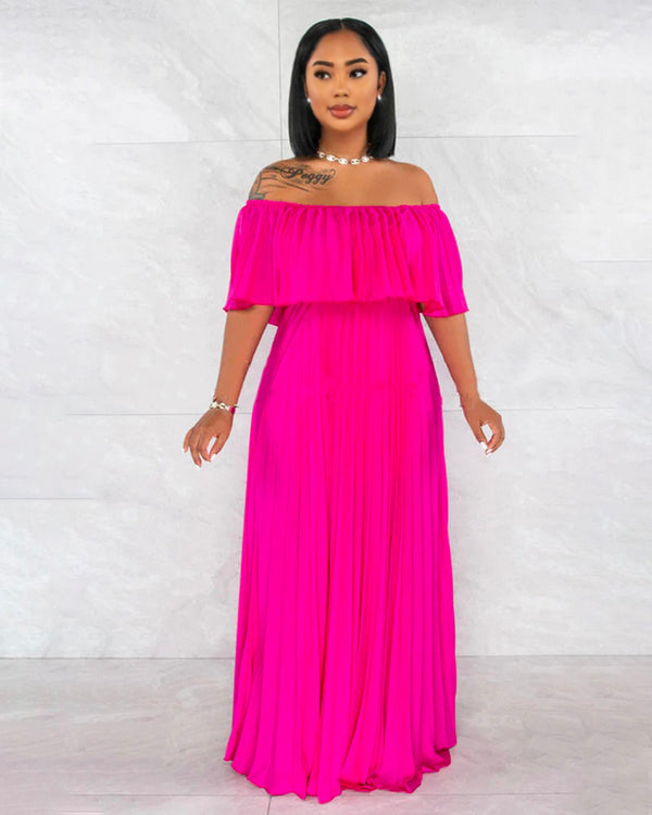 ELEGANT PLEATED DRESS