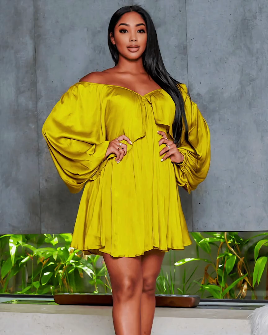 Shirred Mini Dress