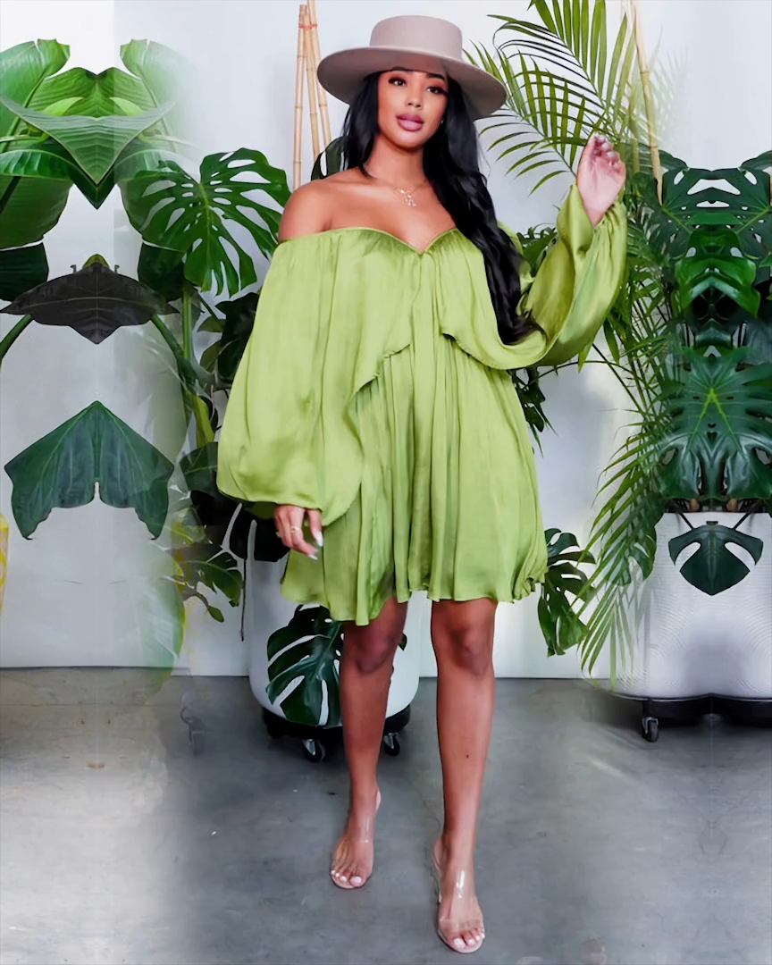 Shirred Mini Dress