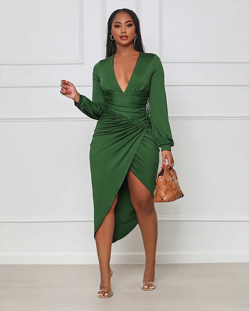 Venetian Ruched Bodycon Dress