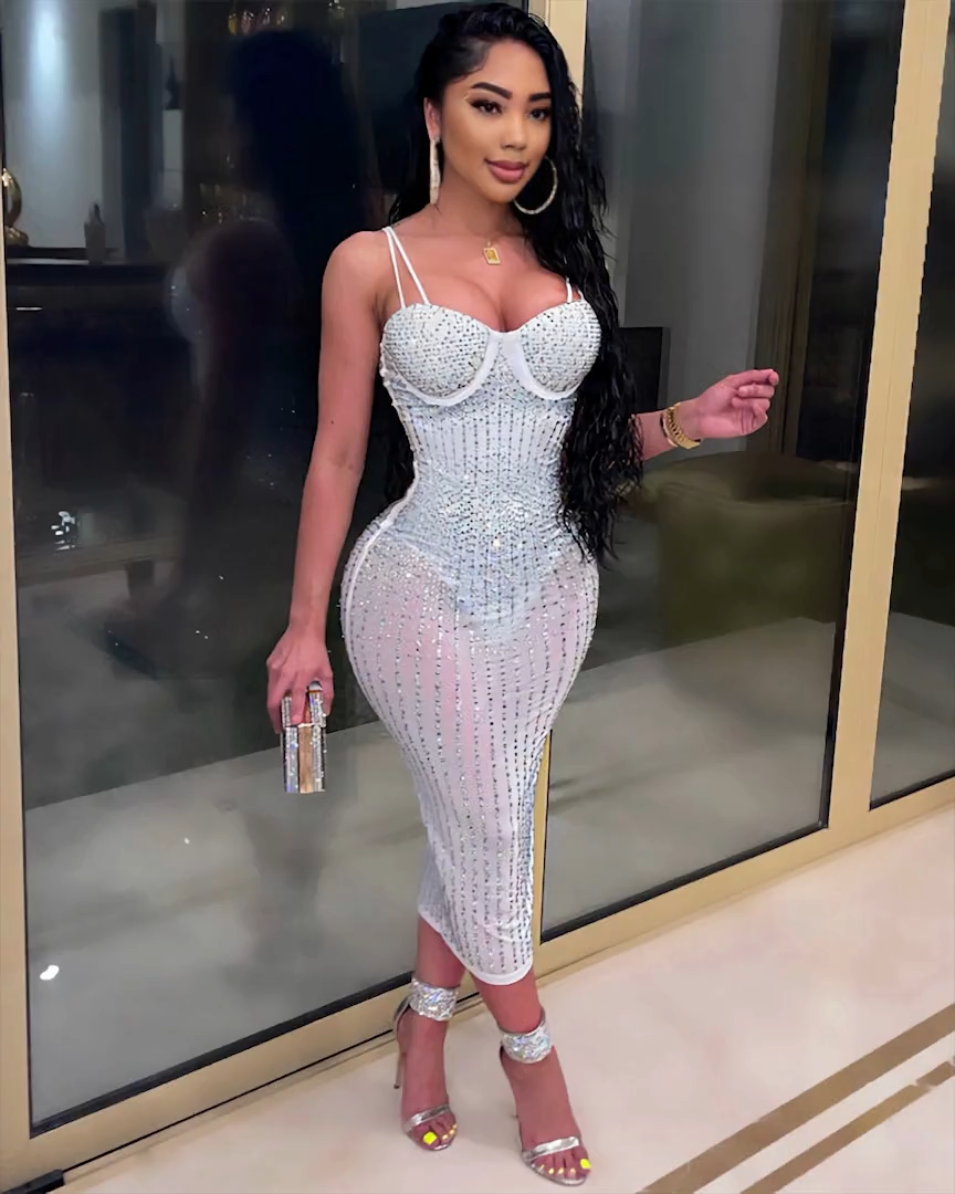 Victoriana Mesh Rhinestones Dress