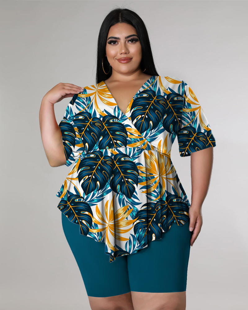 Summer Print Tube Pants Set