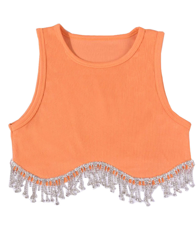 DIAMOND TRIM CROP TOP