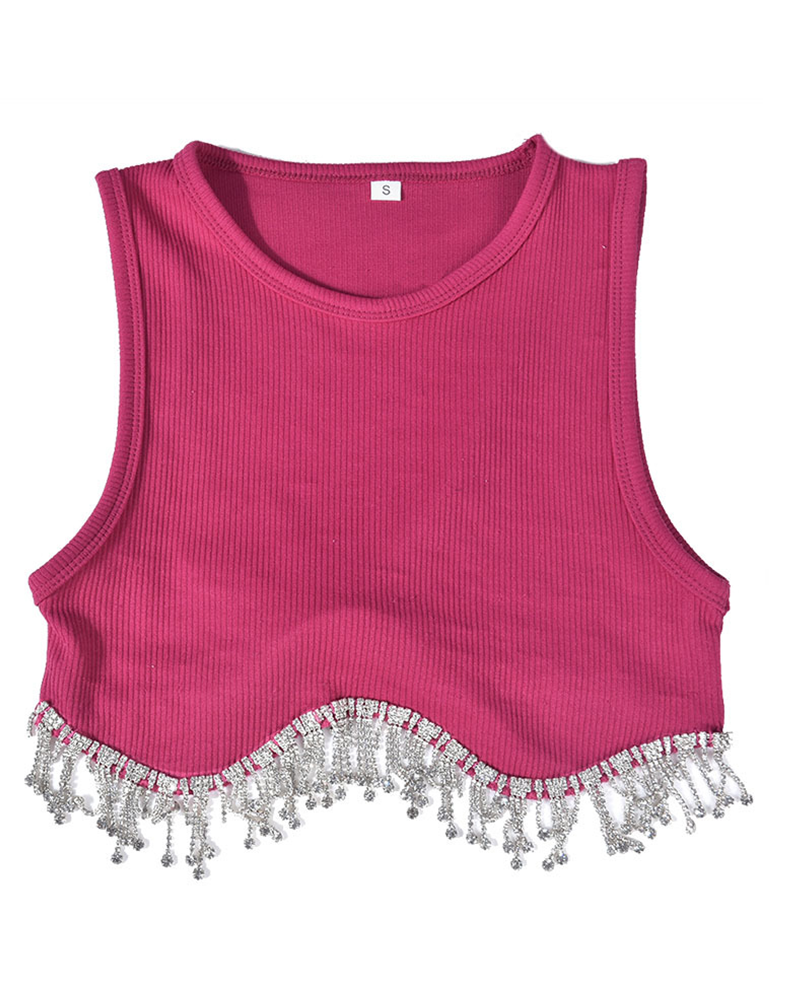 DIAMOND TRIM CROP TOP