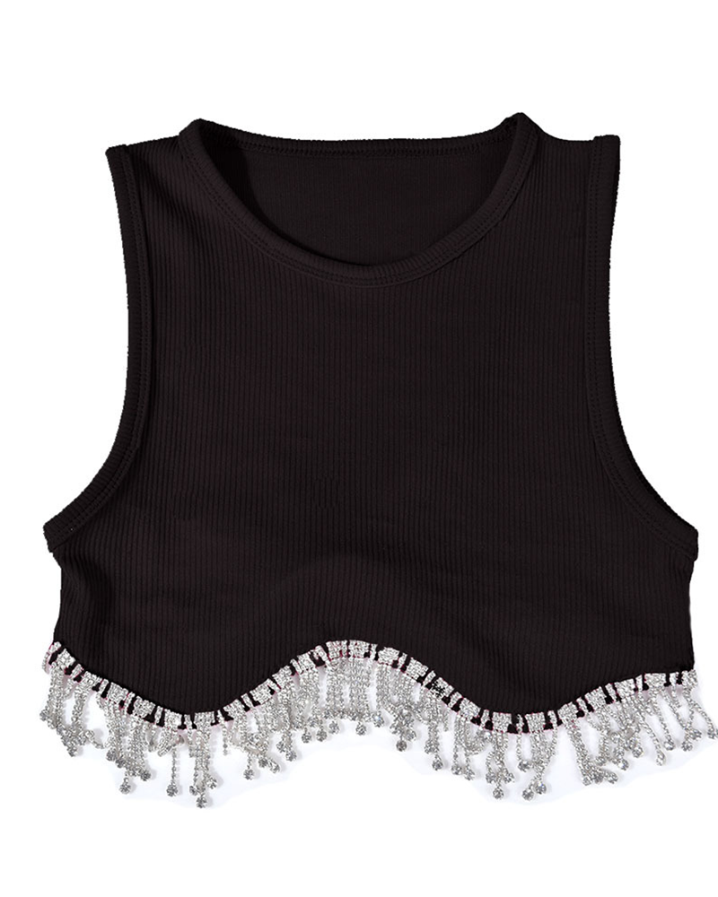 DIAMOND TRIM CROP TOP