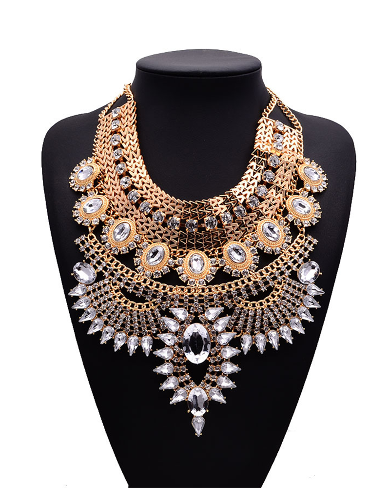 Floral Jeweled Choker Necklace