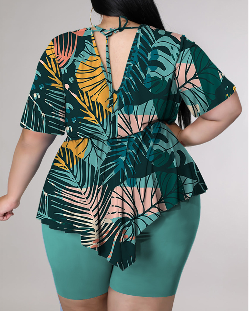 Summer Print Tube Pants Set