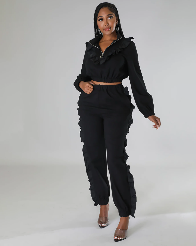 Ruffled Moments Pant Set