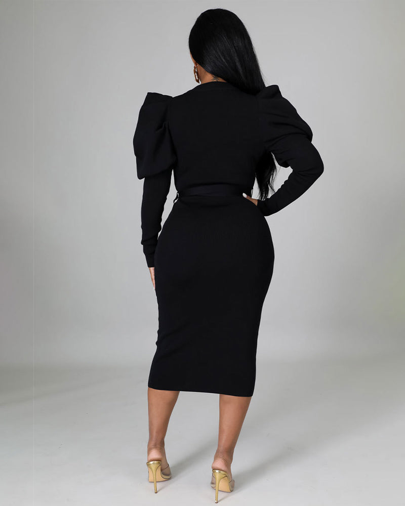 Elegant long sleeve slim dress