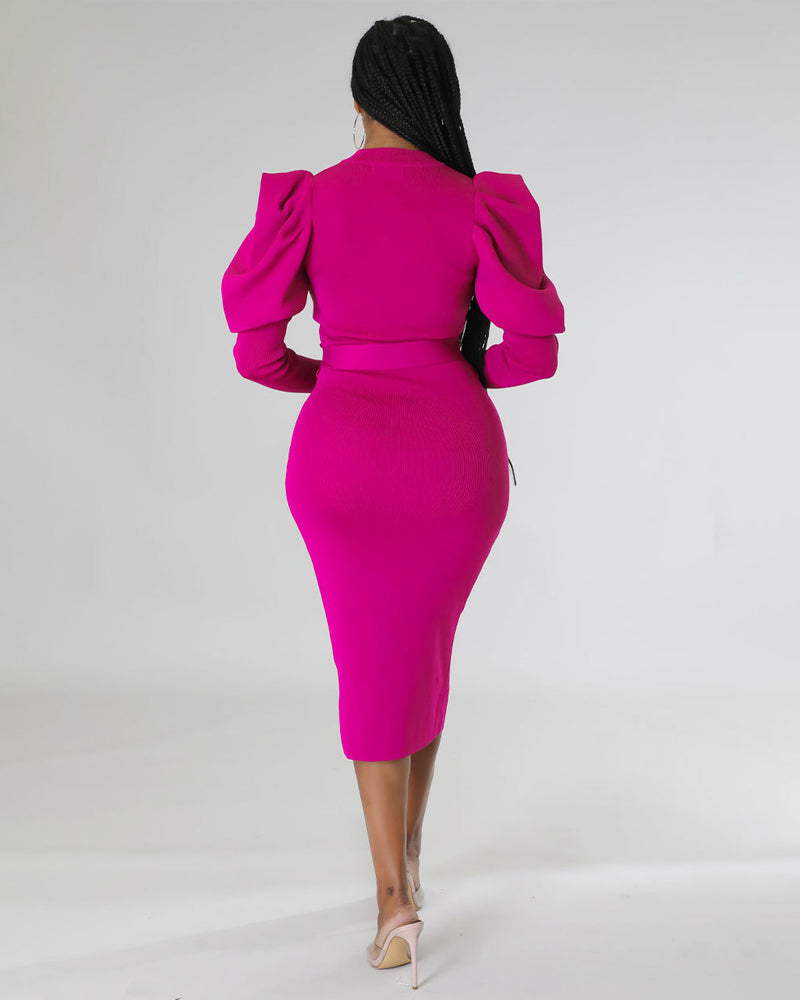 Elegant long sleeve slim dress